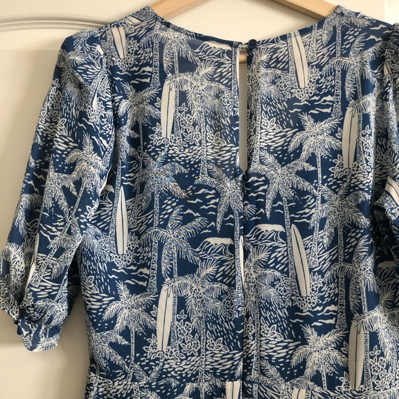 Reformation 4 Nantes Midi Dress Bali Blue Palm Print - Picture 7 of 15